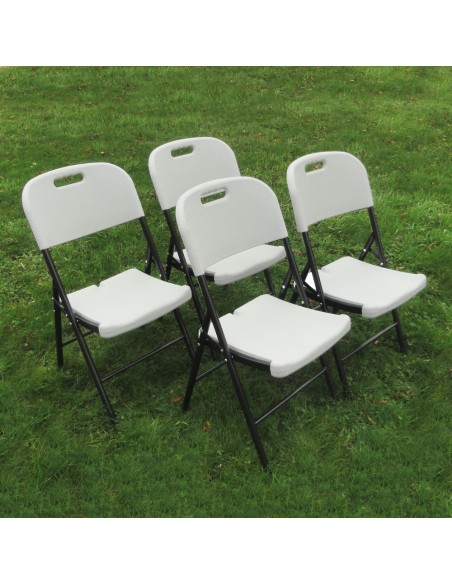 Lot de 4 chaises pliantes en polyéthylène moulé haute densité