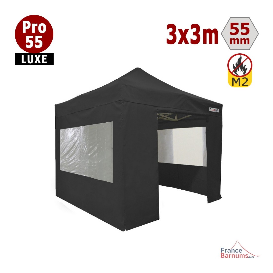 Tente pliante 3x3m Alu Pro 55 (Blanc) - REF 220S