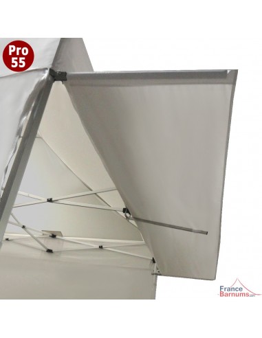 Casquette extension soleil blanche 3m en PVC 580g pour barnum pliant pro 55