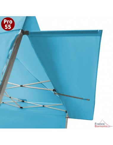 Casquette extension soleil bleue turquoise 3m en PVC 580g pour barnum pliant pro 55