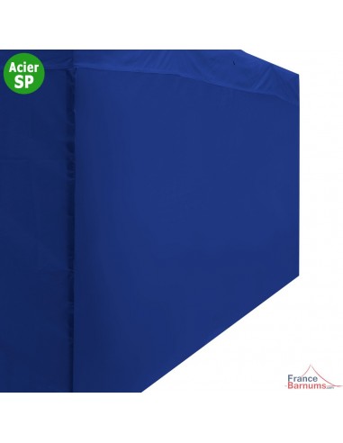 Paroi mur plein 6m bleu en 320g pour barnum pliant Acier semi-Pro