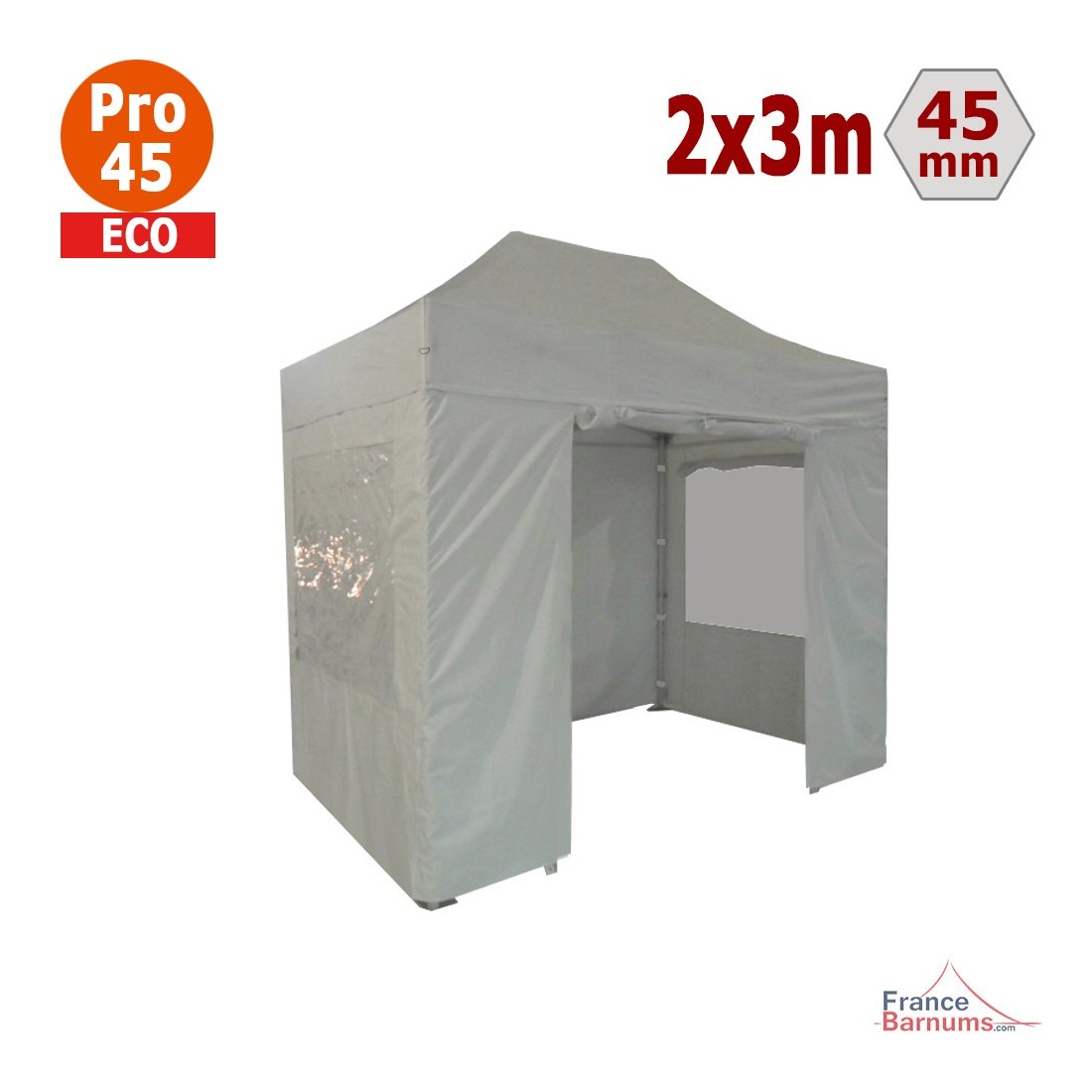 Barnum pliant - Tente pliante Alu Pro 45 LUXE M2 3mx3m TAUPE 380gr/m²