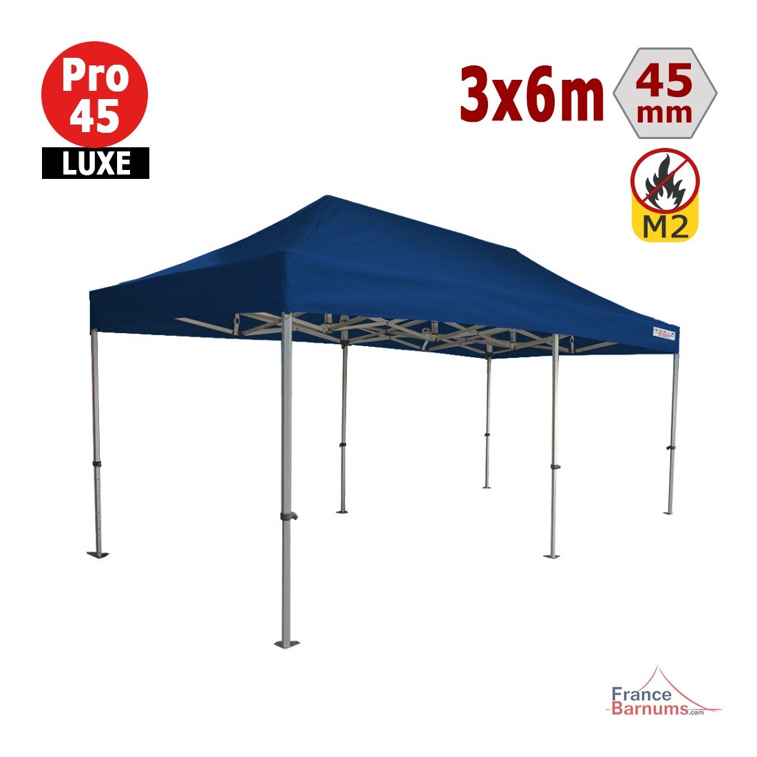Tente pliante 2x2m Alu Pro 45 ECO (Bleu) - REF 1401S