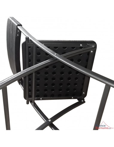 Chaise pliante acier noir