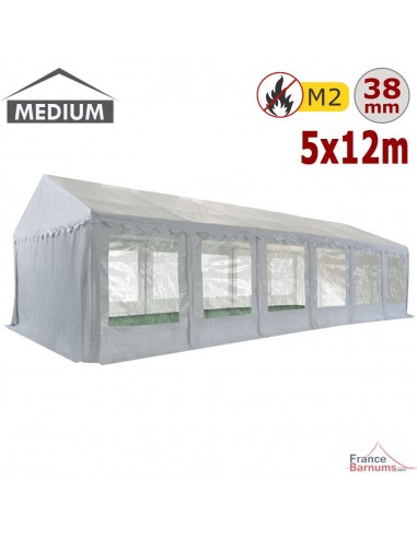 Tente de réception - Chapiteau MEDIUM en PVC de 5m x 12m avec Tubes de 38mm