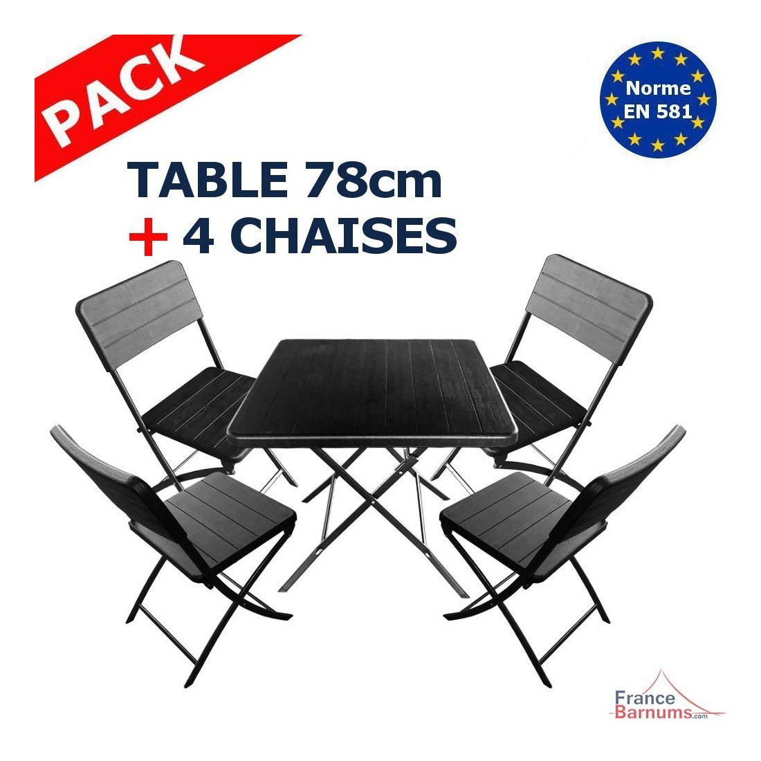 WECDS Tables et chaises pliantes, table basse carrée d'extérieur en  plastique (70 x 75 cm), table et chaise pour café/salon de thé, table d' extérieur et chaise : : Maison