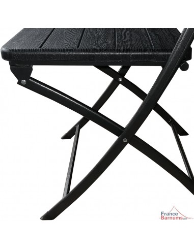 Table de réception rectangulaire noire imitation bois de 180cm pliante