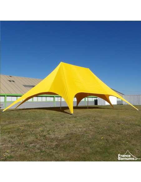 Tente de réception étoile 2 mâts 22x14m jaune
