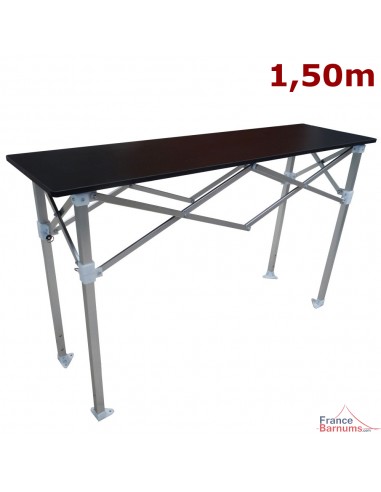 Table Comptoir Pliante 1,50m avec Plateau noir de 42cm