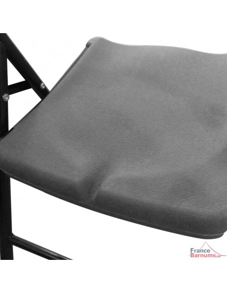 Assise de chaise pliante grise en polyéthylène moulé haute densité