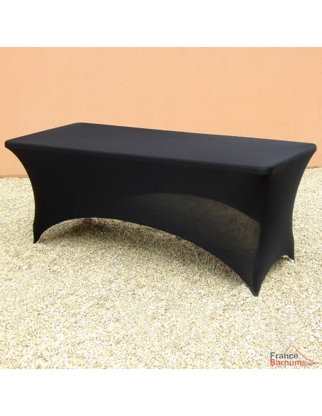 Housse en stretch noir pour table rectangulaire