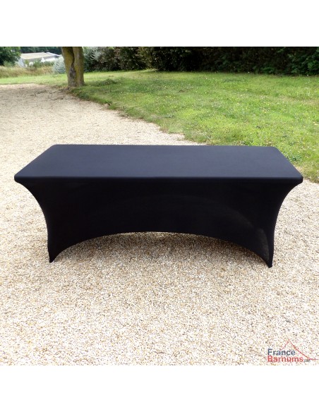 Housse stretch noire pour table rectangulaire