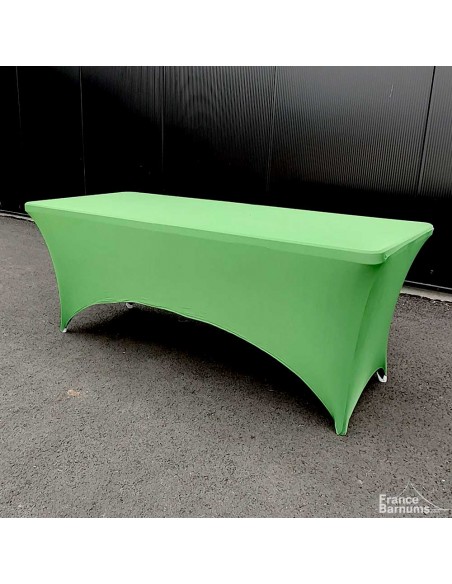 housse de table rectangulaire en lycra vert