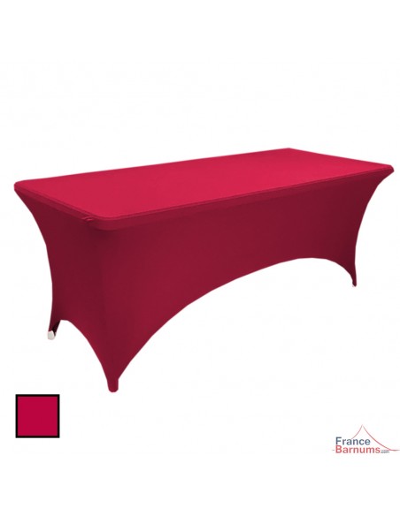 Housse de table rectangulaire rouge bordeaux