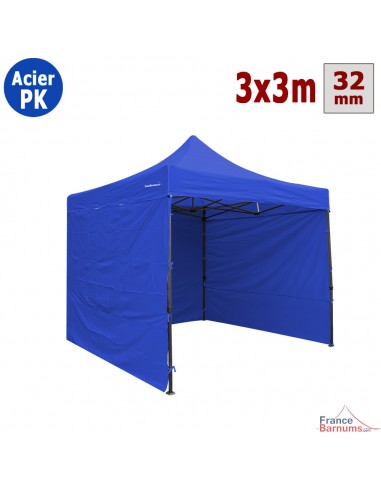 Tente Acier Paddock 3mx3m BLEU avec 3 cloisons