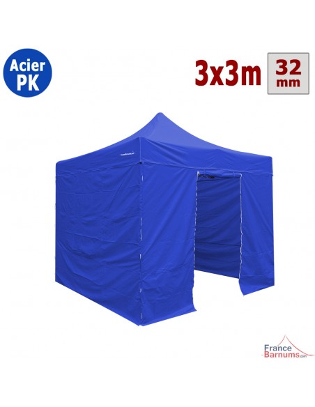 Tente Paddock 3mx3m BLEU avec porte - Pack 4 cloisons
