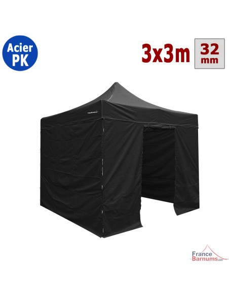 Tente Paddock 3mx3m NOIRE avec porte - Pack 4 cloisons