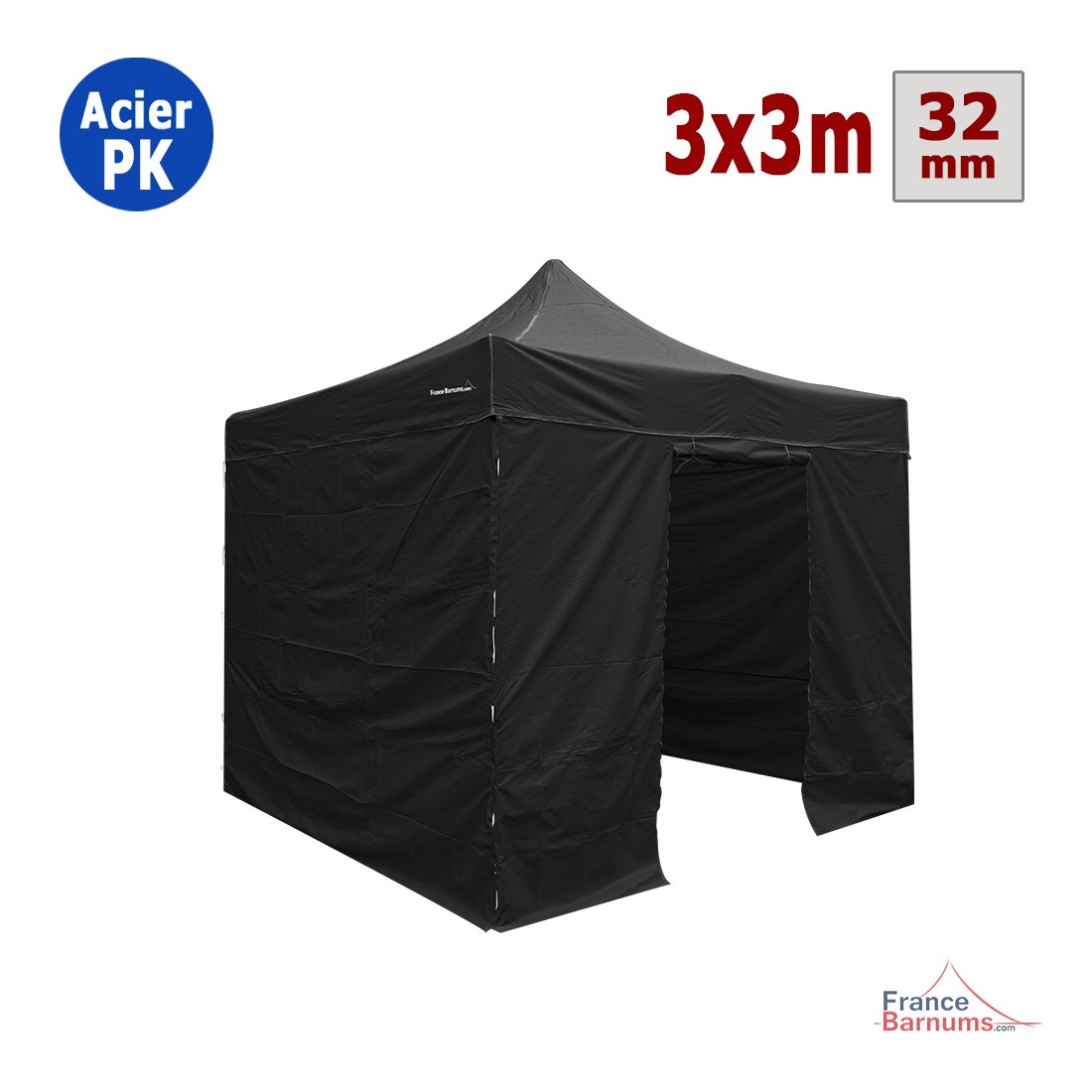 Tente Paddock / Tonnelle DriftShop Noire (3x3 m)