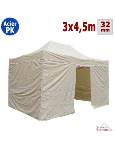 Tente Paddock avec porte 3mx4,5m BEIGE - Pack 4 cloisons