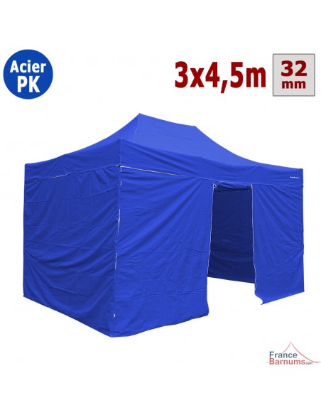 Tente Paddock avec porte 3mx4,5m BLEUE - Pack 4 cloisons