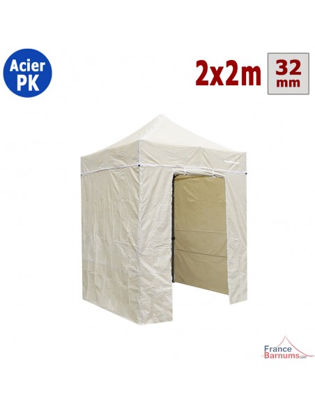 Tente Acier Paddock 2mx2m BEIGE avec porte - Pack 4 cloisons