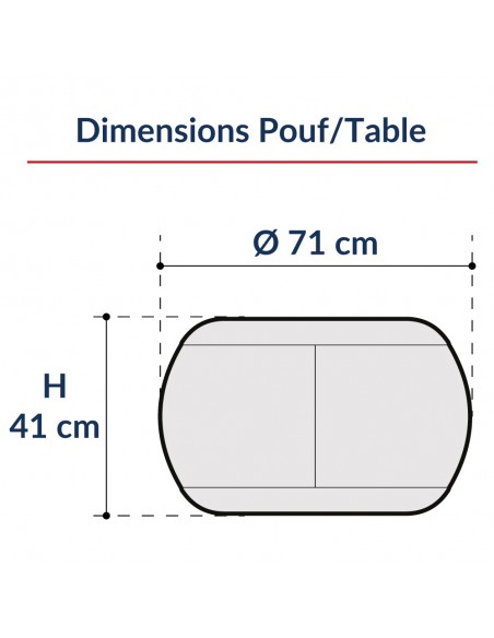 dimensions pouf gonflable