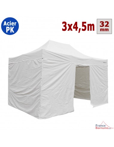 Tente Paddock avec porte 3mx4,5m BLANCHE - Pack 4 cloisons