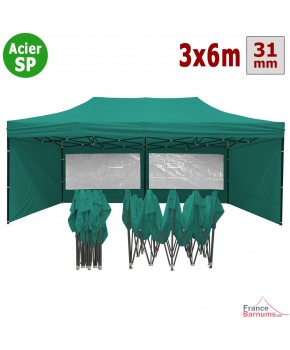 Tente Reception Acier 3x6m BLANC - Gamme Strong - Tente Pliante de