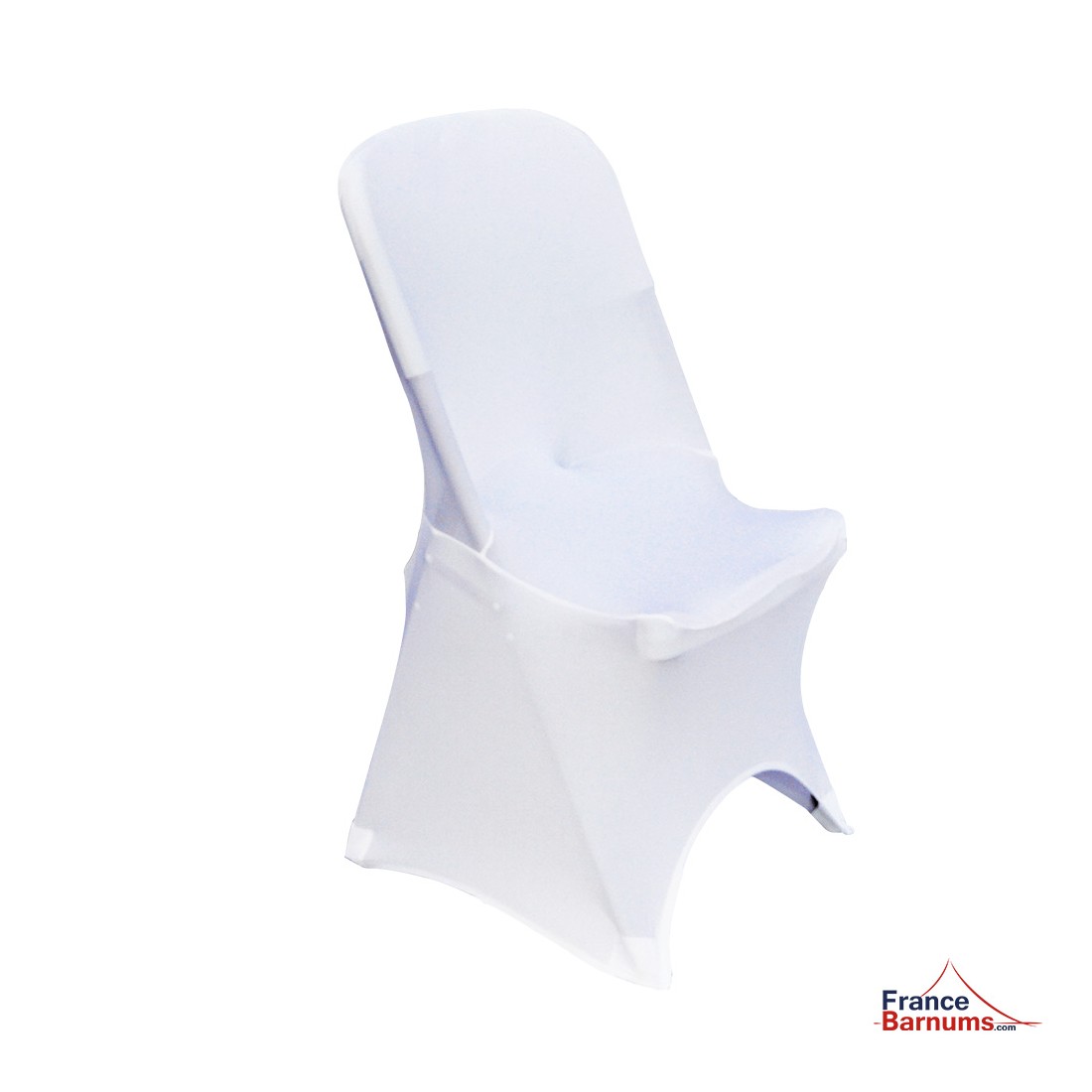 Housse blanche de chaise pliante élasthanne et polyester