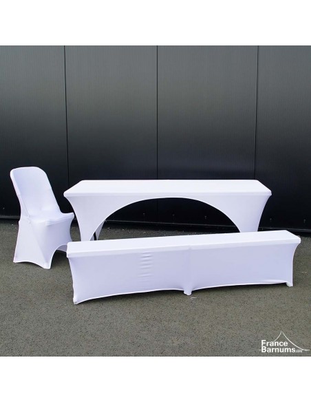 Housse blanche pour chaise, table et banc
