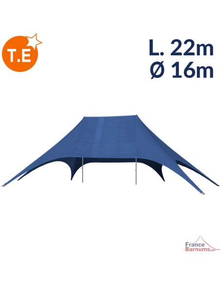 Star tente bleue 2 mâts 22m Ø16m