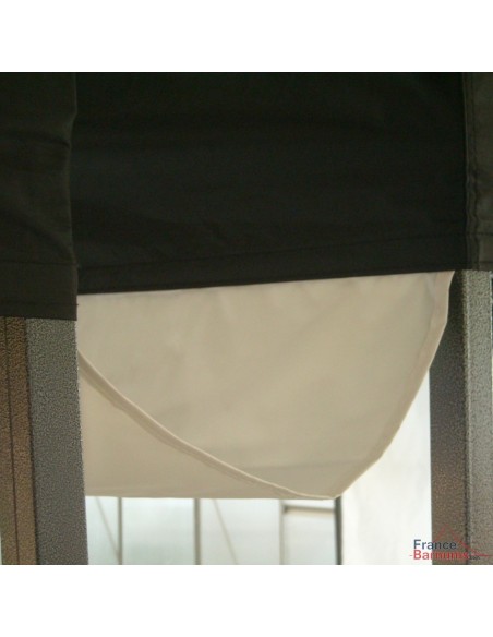 Gouttière de 2,80m pour tente pliante à fixer par bandes de velcro sur les bandeaux de la bâche de toit.