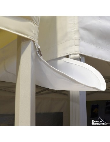 Gouttière en Polyester 380gr/m² de 2,4m pour barnum pliant à fixer par bandes de velcro sur les bandeaux de la bâche de toit