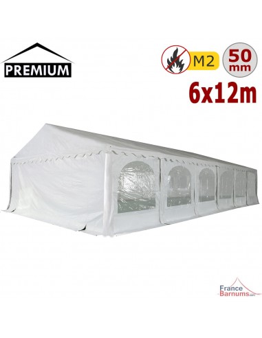 Tente de réception - Chapiteau PREMIUM en PVC de 6m x 12m avec Tubes de 50mm