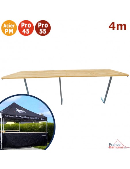 Table COMPTOIR BUVETTE Pliante 4m en bois verni