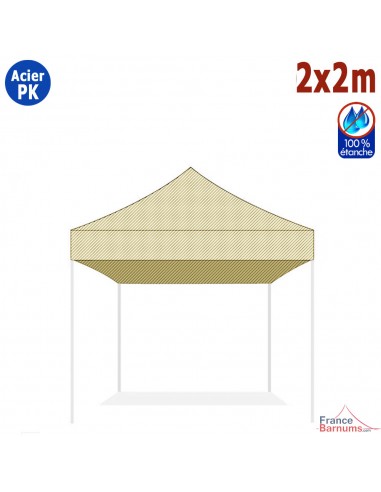 Bâche de toit BEIGE 2x2m pour barnum pliant Gamme Acier Paddock