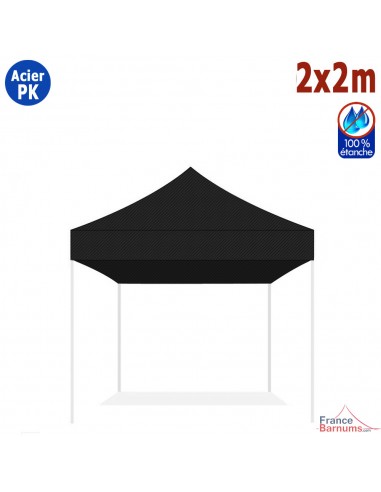 Bâche de toit NOIRE 2x2m pour barnum pliant Gamme Acier Paddock