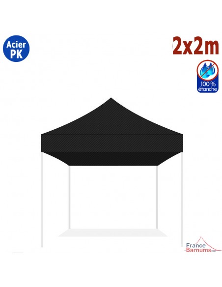 Bâche de toit NOIRE 2x2m pour barnum pliant Gamme Acier Paddock