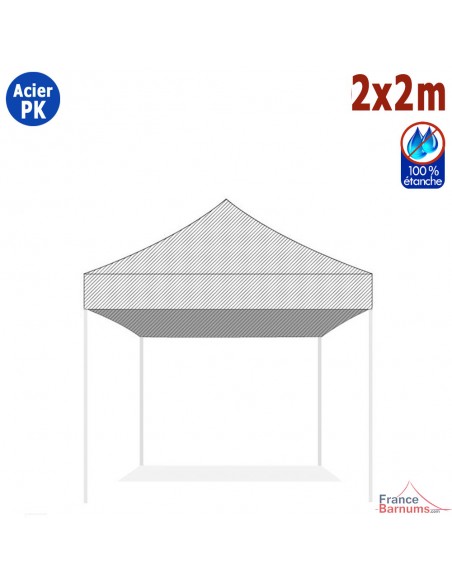 Bâche de toit BLANCHE 2x2m pour barnum pliant Gamme Acier Paddock