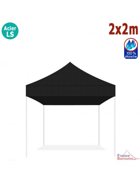 Bâche de toit NOIRE 2x2m pour barnum pliant Gamme Acier Loisirs