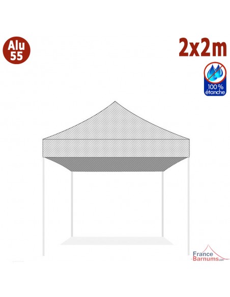 Bâche de toit BLANCHE 2x2m pour barnum pliant Gamme Alu 55