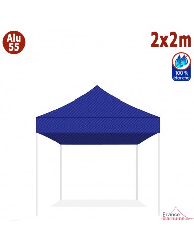 Bâche de toit BLEUE 2x2m pour barnum pliant Gamme Alu 55