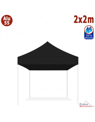 Bâche de toit NOIRE 2x2m pour barnum pliant Gamme Alu 55