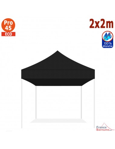 Bâche de toit NOIRE 2x2m pour barnum pliant Gamme Alu Pro 45 Eco