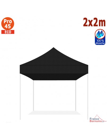 Bâche de toit NOIRE 2x2m pour barnum pliant Gamme Alu Pro 45 Eco