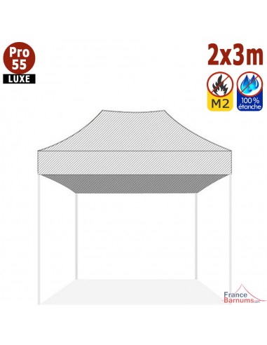 Bâche de toit BLANCHE 2x3m pour barnum pliant Gamme Alu Pro 55 Luxe