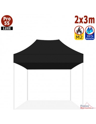 Bâche de toit NOIRE 2x3m pour barnum pliant Gamme Alu Pro 55 Luxe