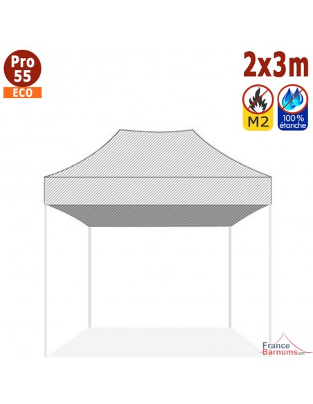 Bâche de toit BLANCHE 2x3m pour barnum pliant Gamme Alu Pro 55 Eco