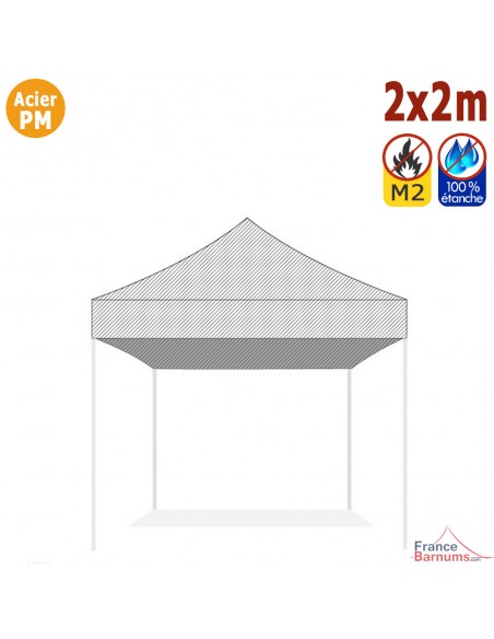 Bâche de toit BLANCHE 2x2m pour barnum pliant Gamme Acier Premium