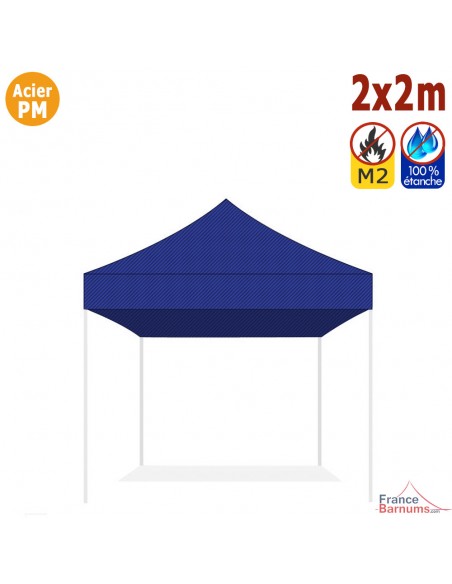 Bâche de toit BLEUE 2x2m pour barnum pliant Gamme Acier Premium